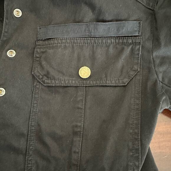 Made in Italy Jimmy Taverniti Vintage Y2K Black Military Cotton Jacket small - Picture 7 of 9